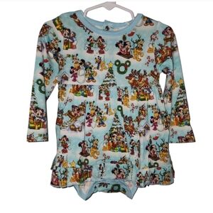 Showstoppers Bamboo Christmas Mickey Long Sleeve Bodysuit Twirl Dress